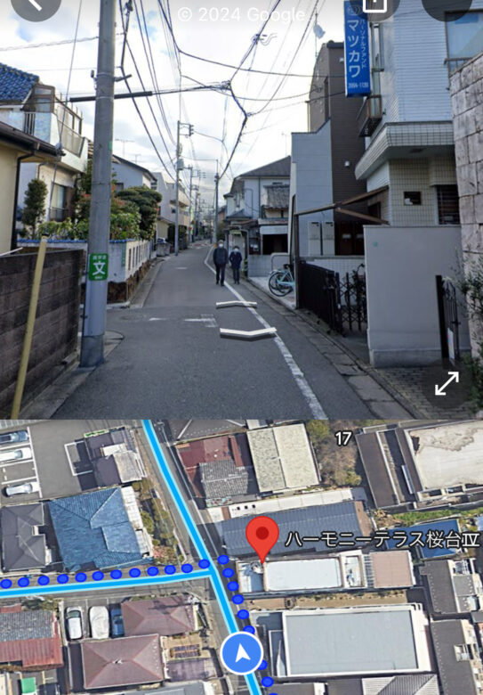 小池百合子の自宅までの経路の画像